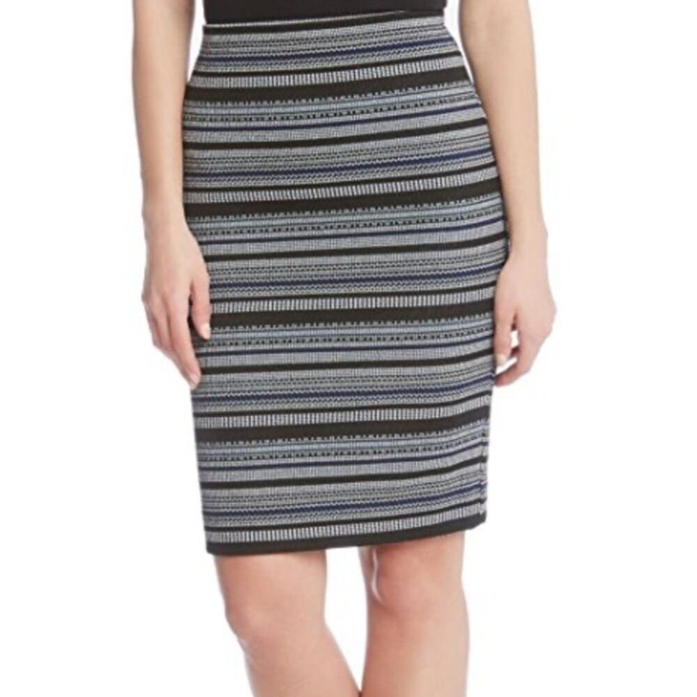 KAREN KANE Striped Jacquard Stretchy Skirt SZ LG